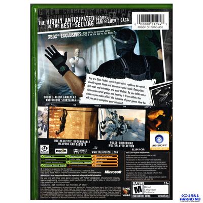 SPLINTER CELL DOUBLE AGENT XBOX NTSC USA