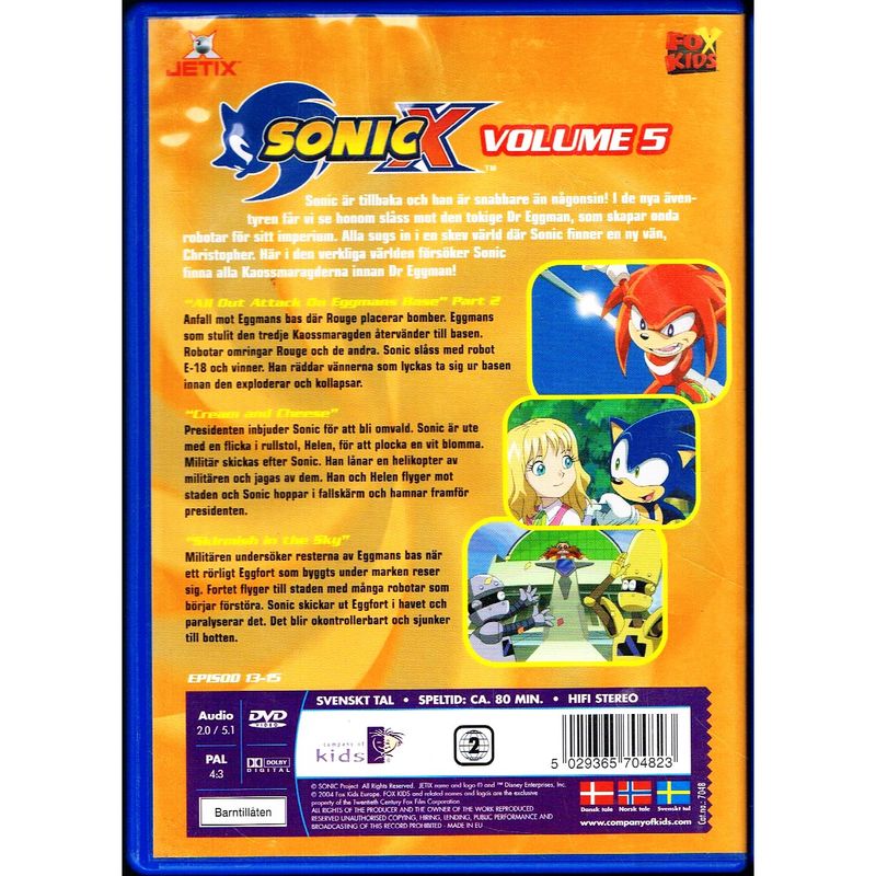 SONIC X VOLUME 5 DVDFILM