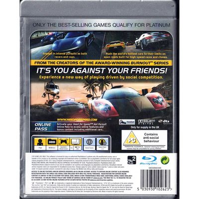NEED FOR SPEED HOT PURSUIT PS3 PLATINUM