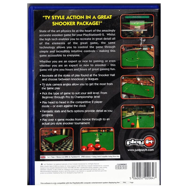 INTERNATIONAL SNOOKER CHAMPIONSHIP PS2