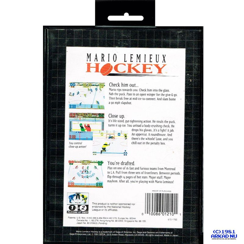 MARIO LEMIEUX HOCKEY SEGA GENESIS / MEGADRIVE