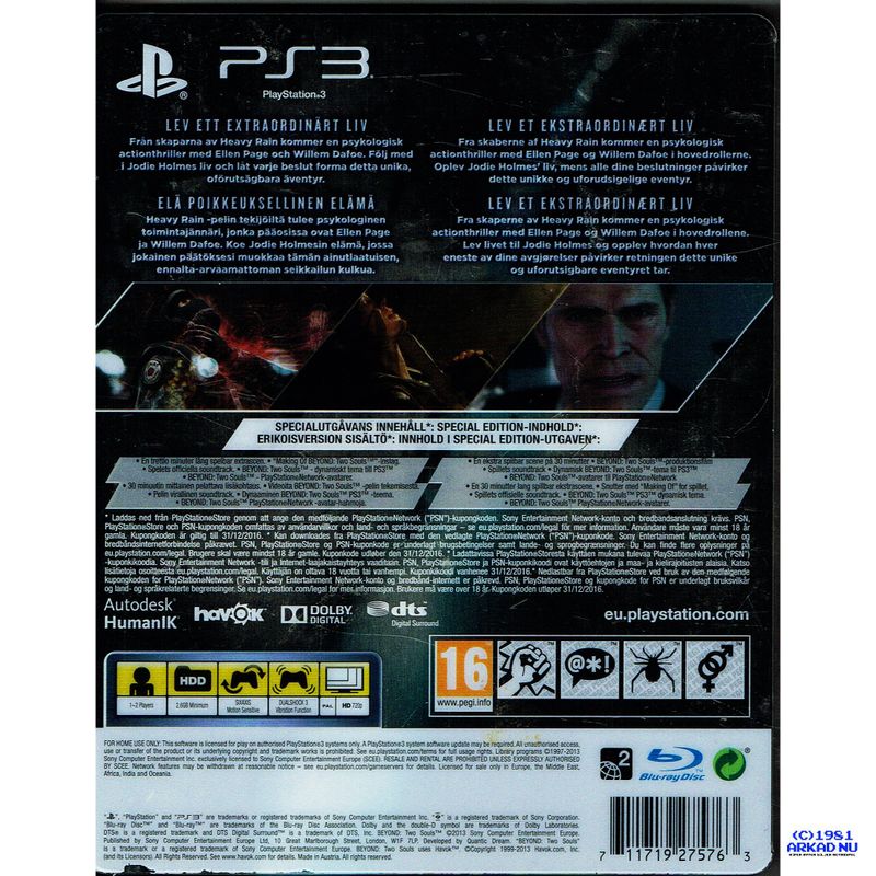 BEYOND TWO SOULS SPECIAL EDITION PS3