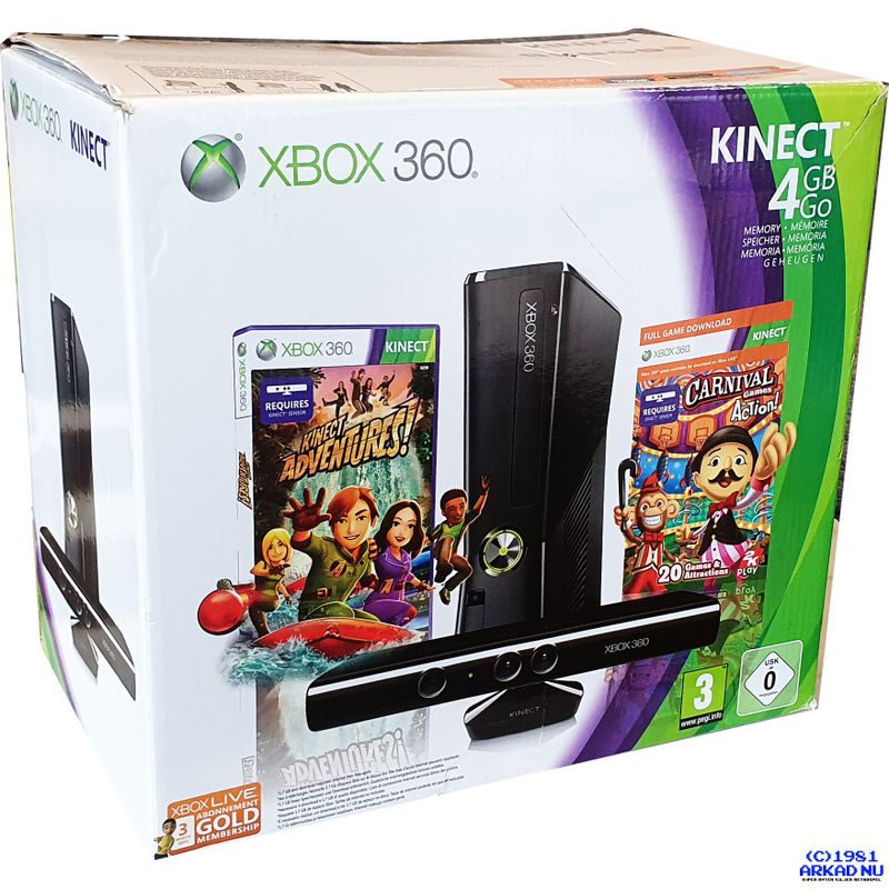 XBOX 360 SLIM 4GB KINECT BUNDLE BOXAD