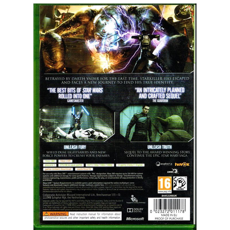 STAR WARS THE FORCE UNLEASHED II XBOX 360