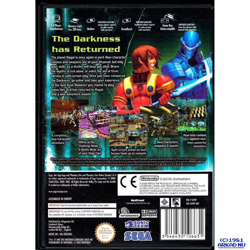 PHANTASY STAR ONLINE EPISODE I & II GAMECUBE
