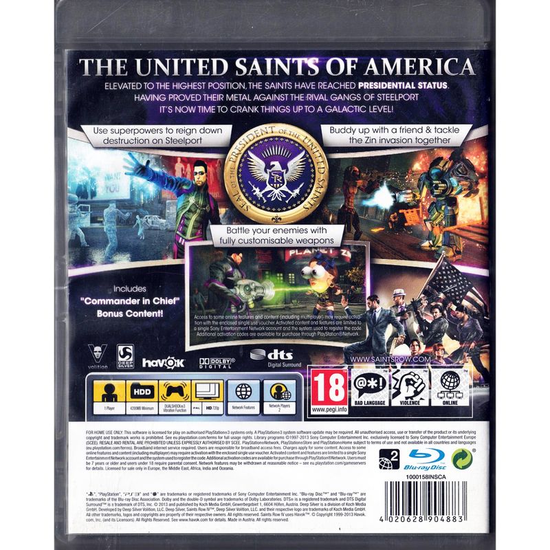 SAINTS ROW IV COMMANDER IN CHIEF EDITION PS3