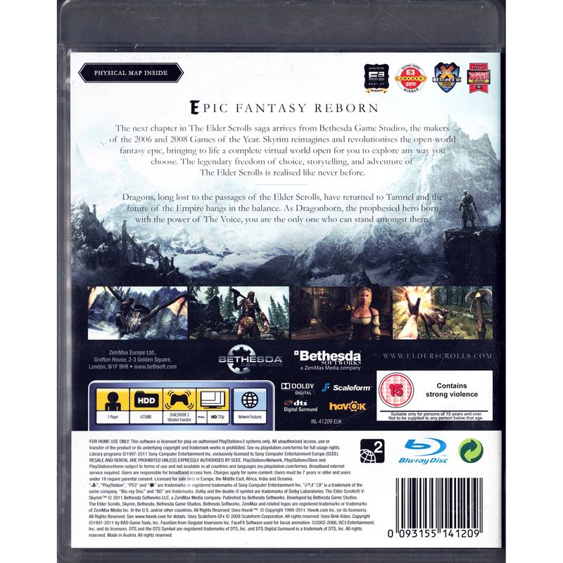 SKYRIM ELDER SCROLLS 5 PS3