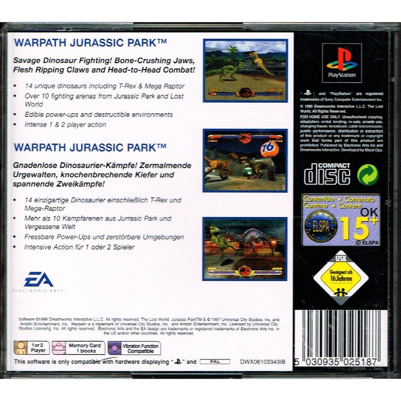 WARPATH JURASSIC PARK PS1