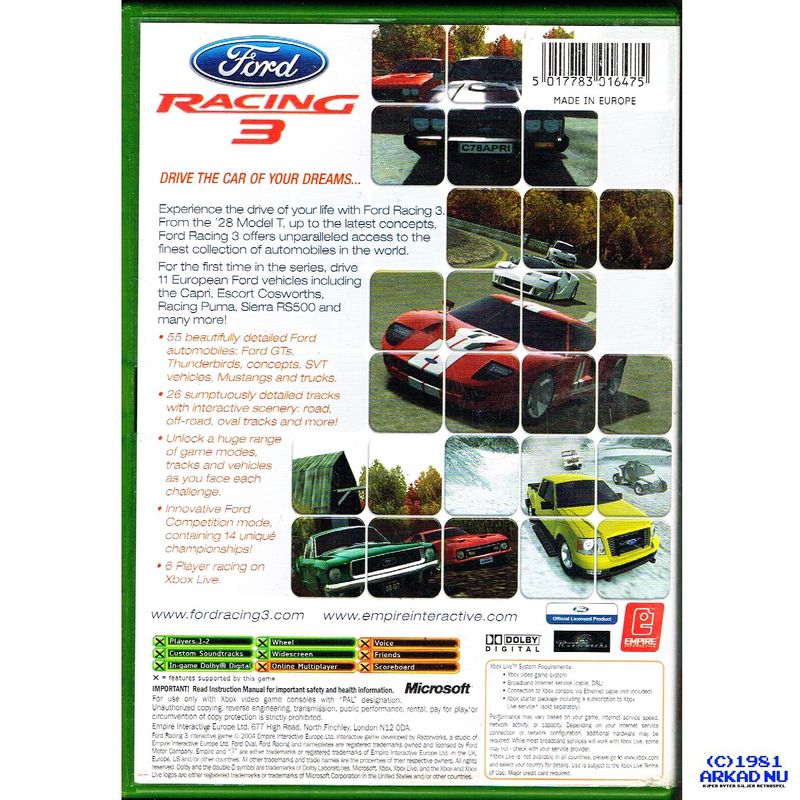 FORD RACING 3 XBOX