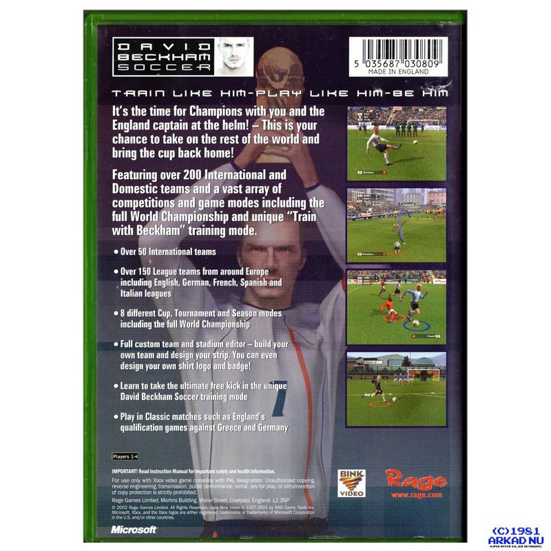 DAVID BECKHAM SOCCER XBOX