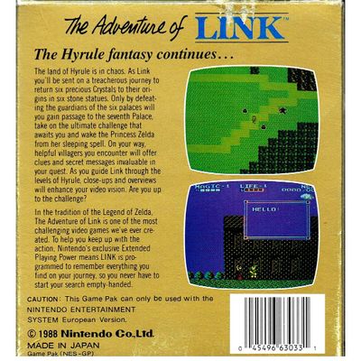 ZELDA II THE ADVENTURE OF LINK NES SCN