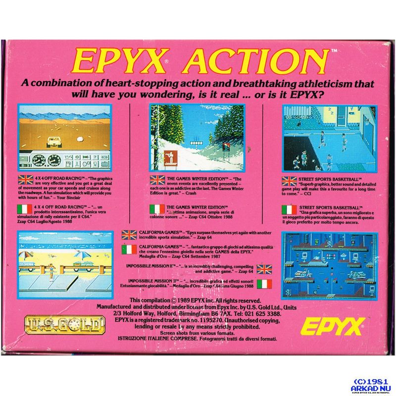 EPYX ACTION C64 KASSETT