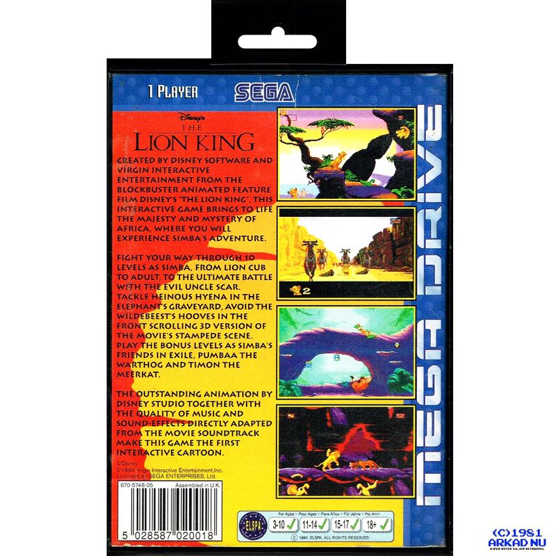 THE LION KING MEGADRIVE