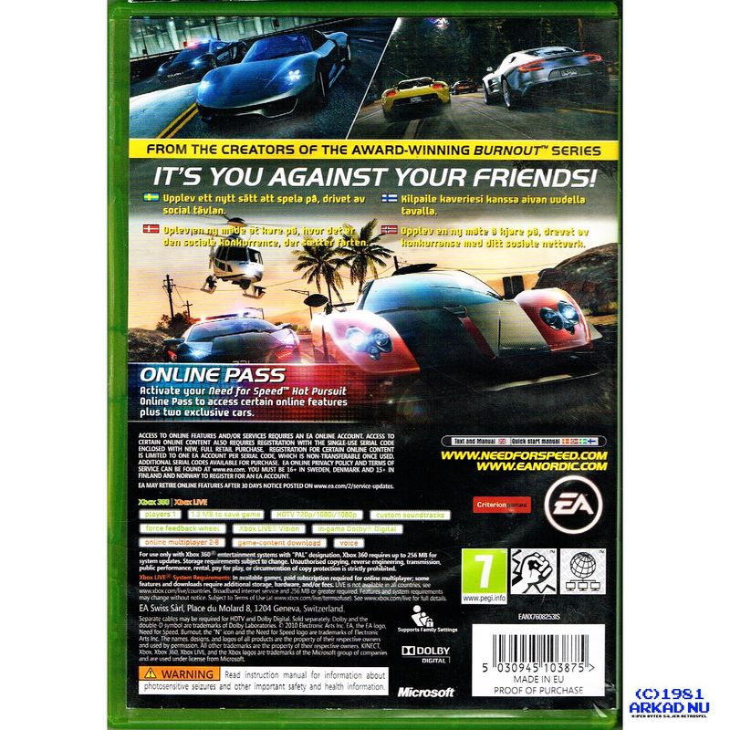 NEED FOR SPEED HOT PURSUIT XBOX 360