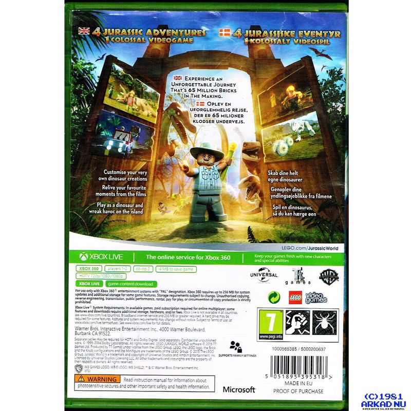 LEGO JURASSIC WORLD XBOX 360