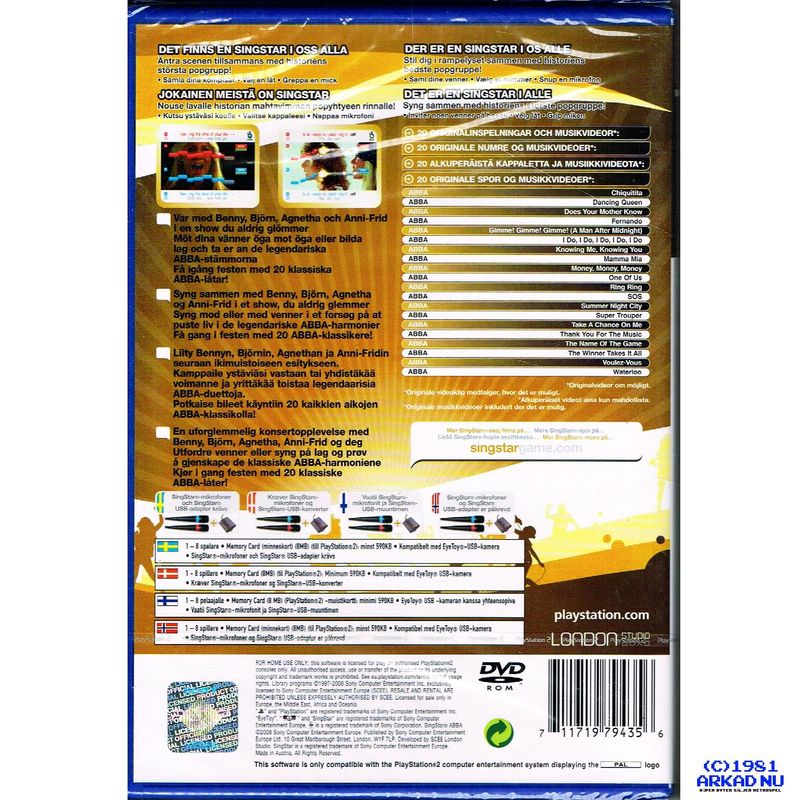 SINGSTAR ABBA PS2