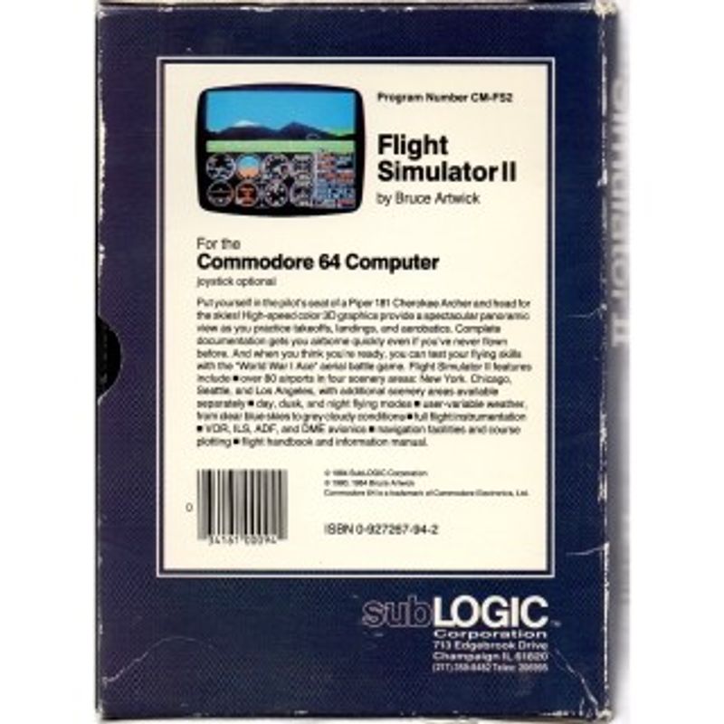 FLIGHT SIMULATOR II C64 DISK