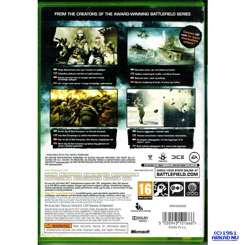 BATTLEFIELD BAD COMPANY 2 XBOX 360