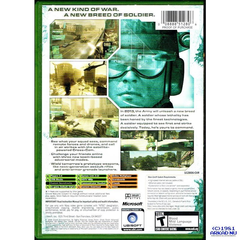 TOM CLANCYS GHOST RECON ADVANCED WARFIGHTER XBOX NTSC USA