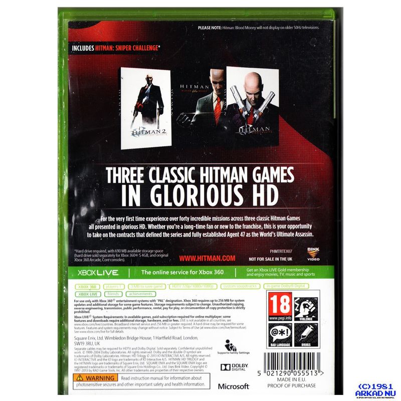 HITMAN HD TRILOGY XBOX 360