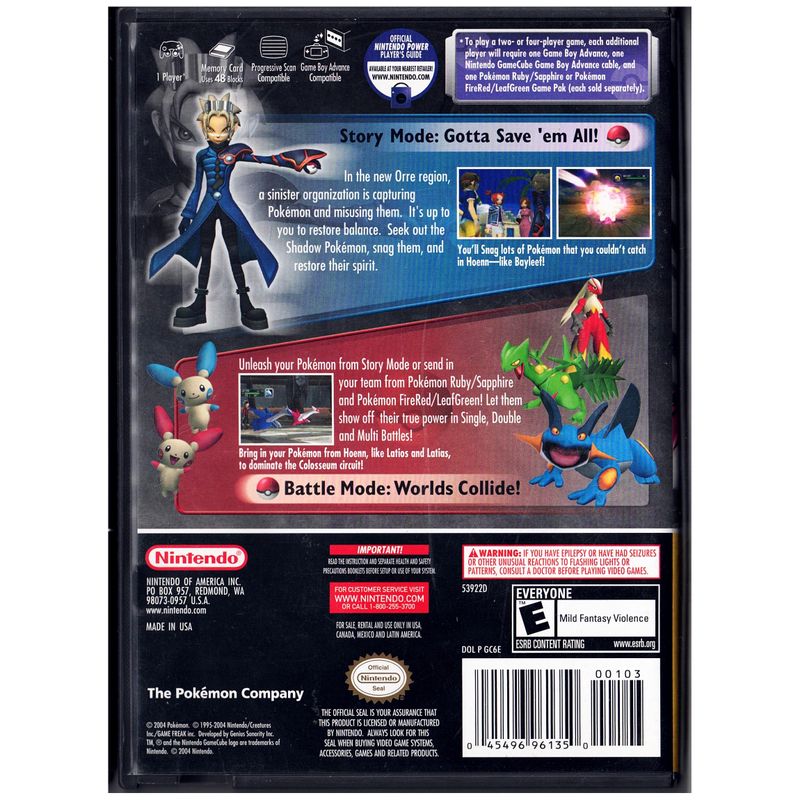 POKEMON COLOSSEUM GAMECUBE PLAYERS CHOICE NTSC USA