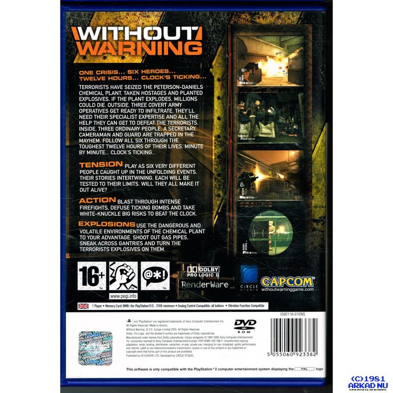 WITHOUT WARNING PS2