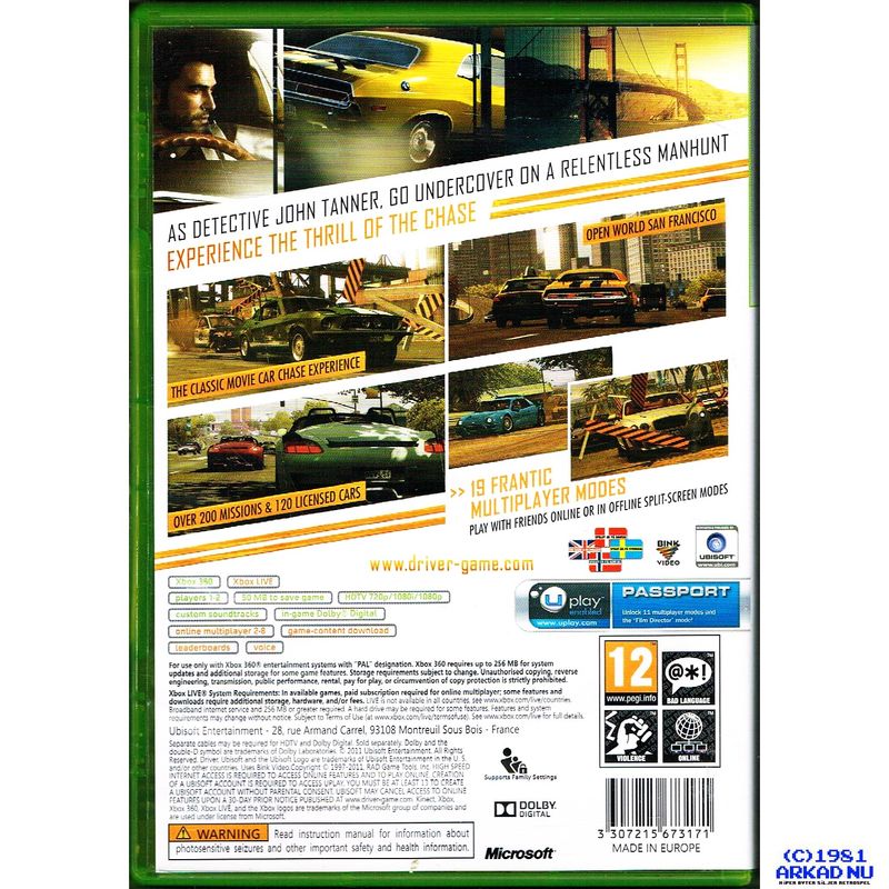 DRIVER SAN FRANCISCO XBOX 360