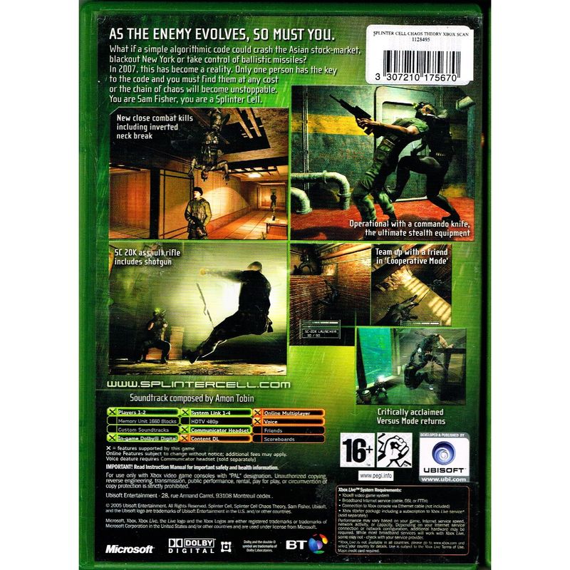 TOM CLANCY'S SPLINTER CELL CHAOS THEORY XBOX