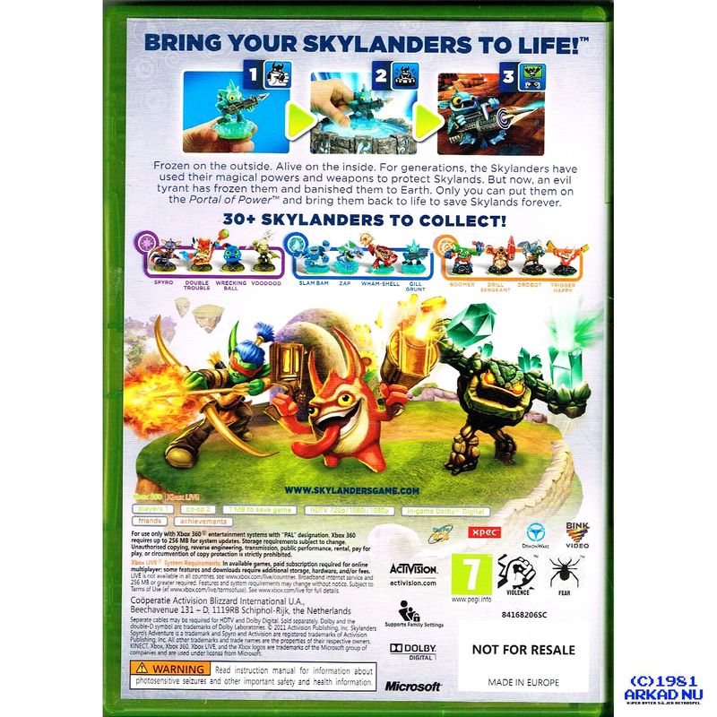 SKYLANDERS SPYROS ADVENTURE XBOX 360