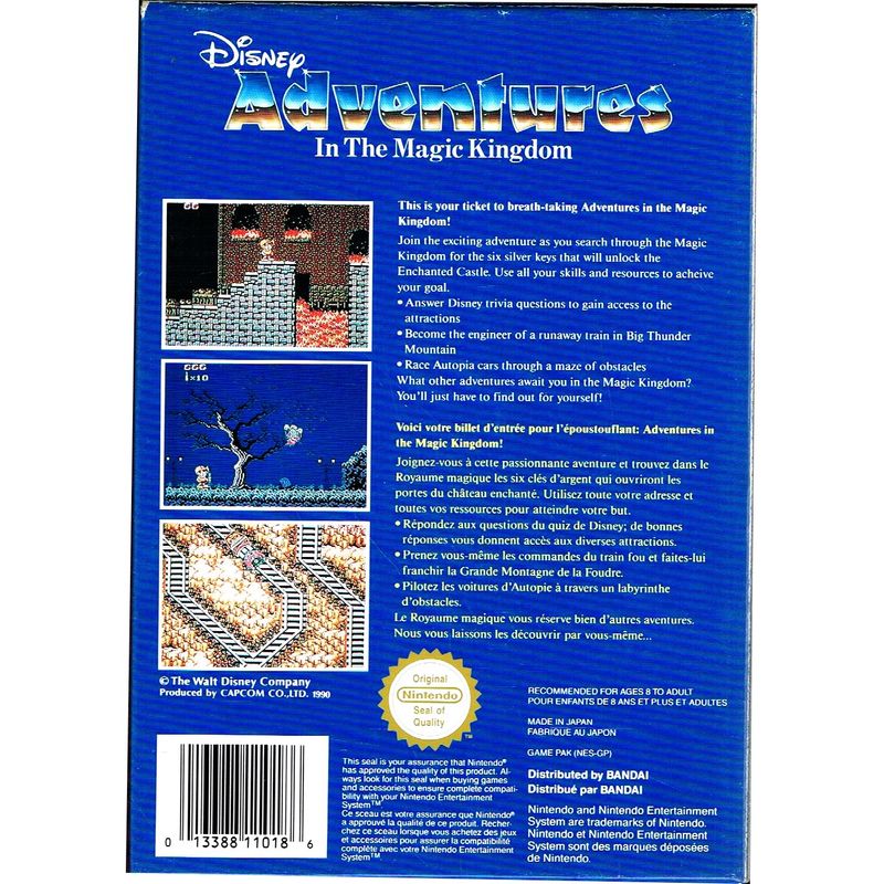 DISNEY ADVENTURE IN THE MAGIC KINGDOM NES