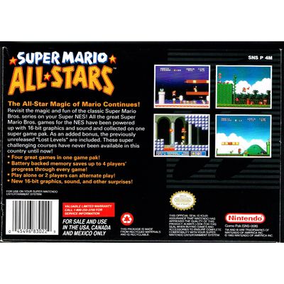 SUPER MARIO ALL-STARS SNES NTSC USA