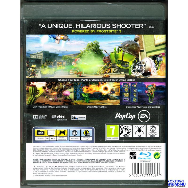 PLANTS VS ZOMBIES GARDEN WARFARE PS3