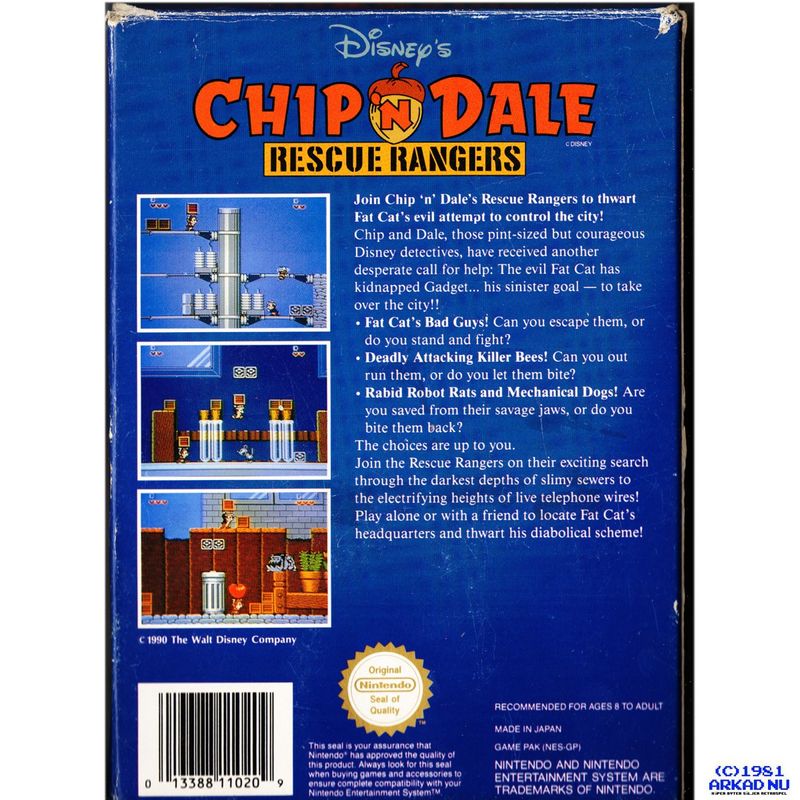 CHIP N DALE RESCUE RANGERS NES SCN