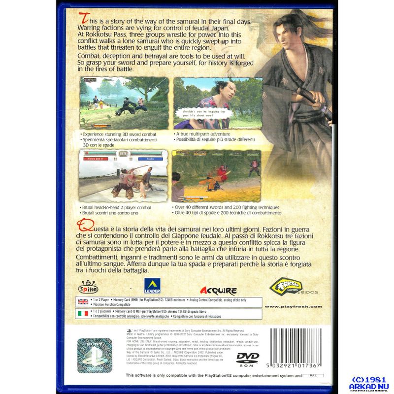 WAY OF THE SAMURAI PS2