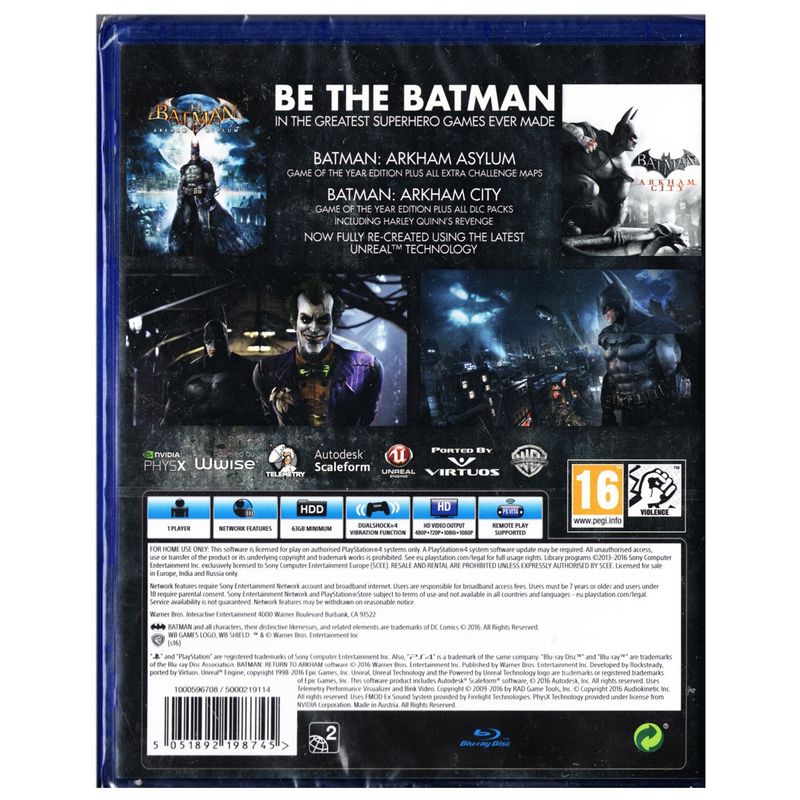 BATMAN RETURN TO ARKHAM PS4