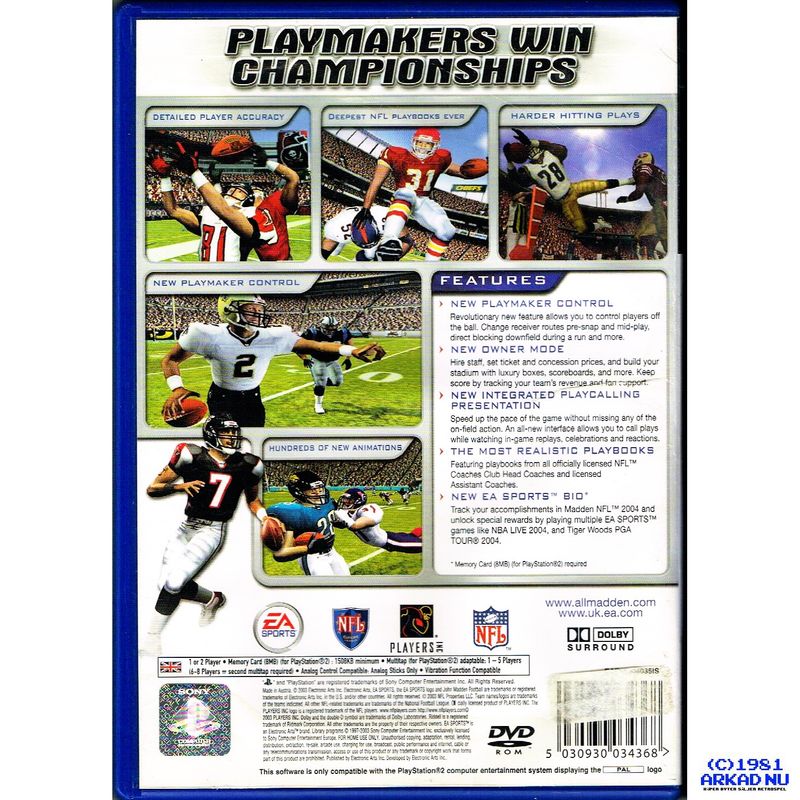 MADDEN NFL 2004 PS2