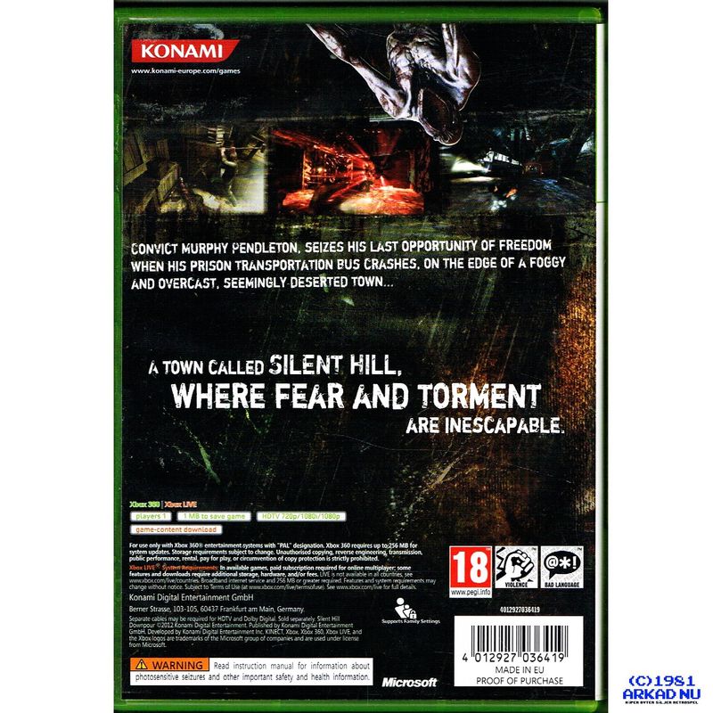 SILENT HILL DOWNPOUR XBOX 360