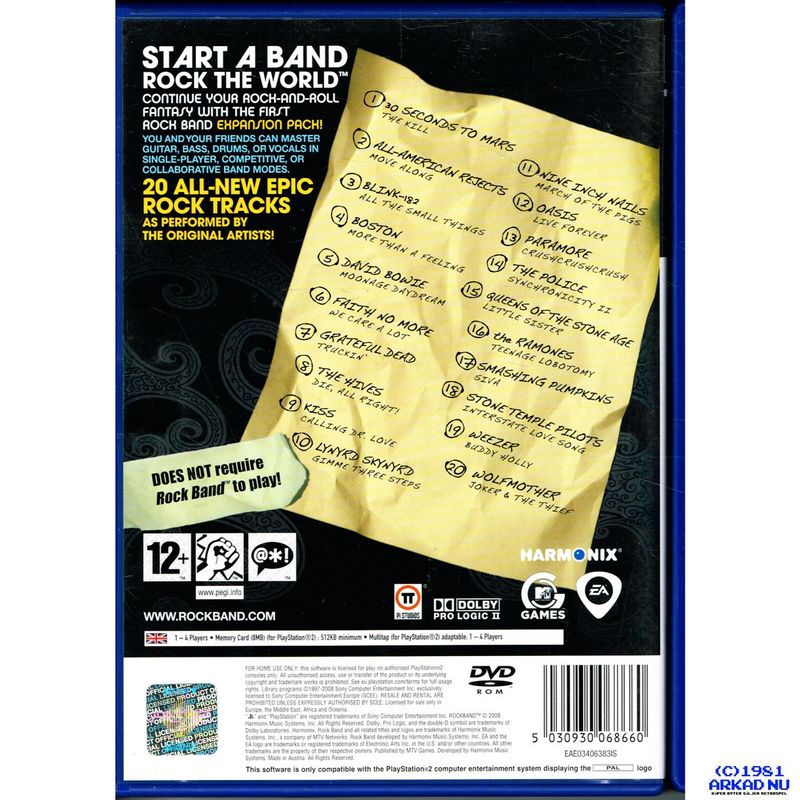 ROCK BAND SONG PACK 1 PS2