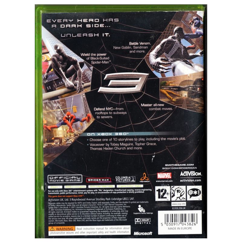 SPIDER-MAN 3 XBOX 360