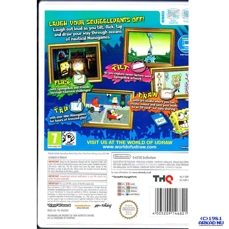 SPONGEBOB SQUAREPANTS SQUIGGLEPANTS WII