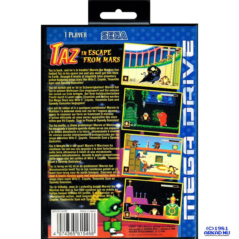 TAZ IN ESCAPE FROM MARS MEGADRIVE