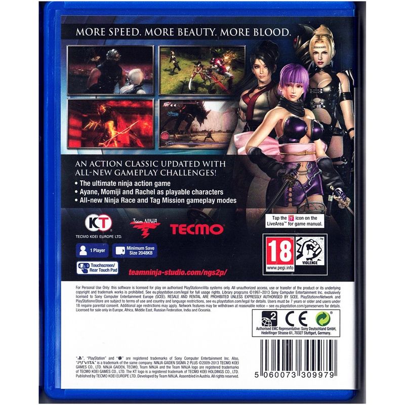 NINJA GAIDEN SIGMA 2 PLUS PS VITA