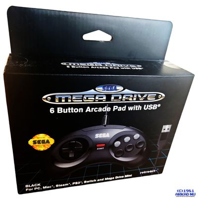 RETROBIT SEGA MEGADRIVE 6 BUTTON ARCADE PAD USB