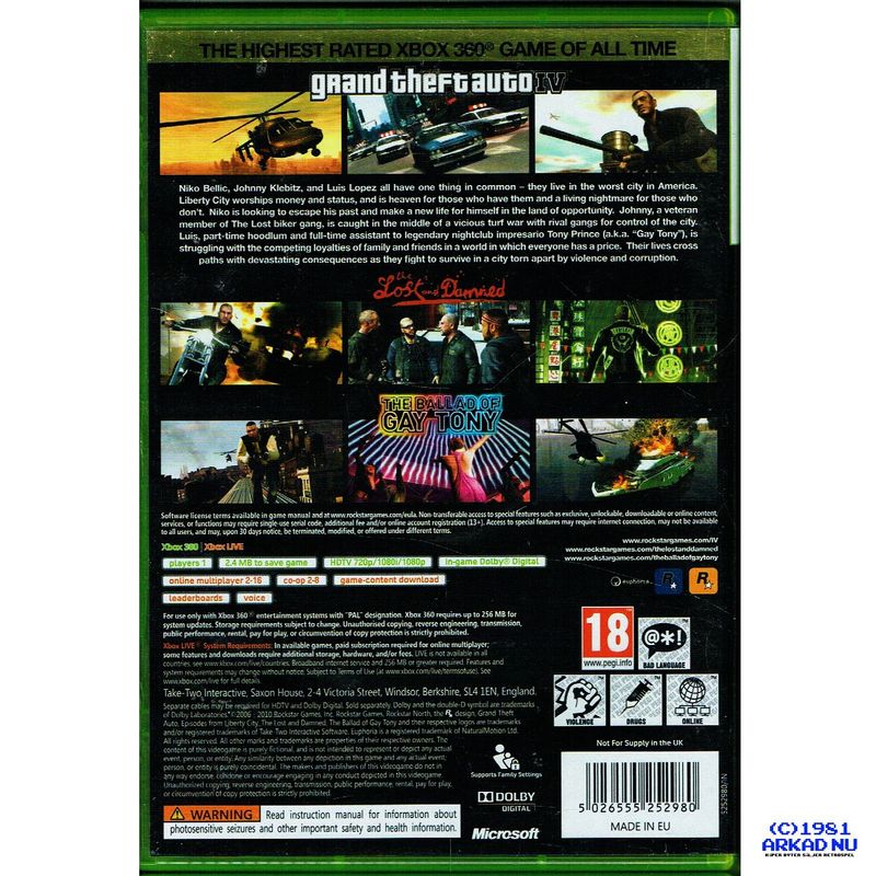 GRAND THEFT AUTO IV EPISODES FROM LIBERTY CITY COMPLETE EDITION XBOX 360