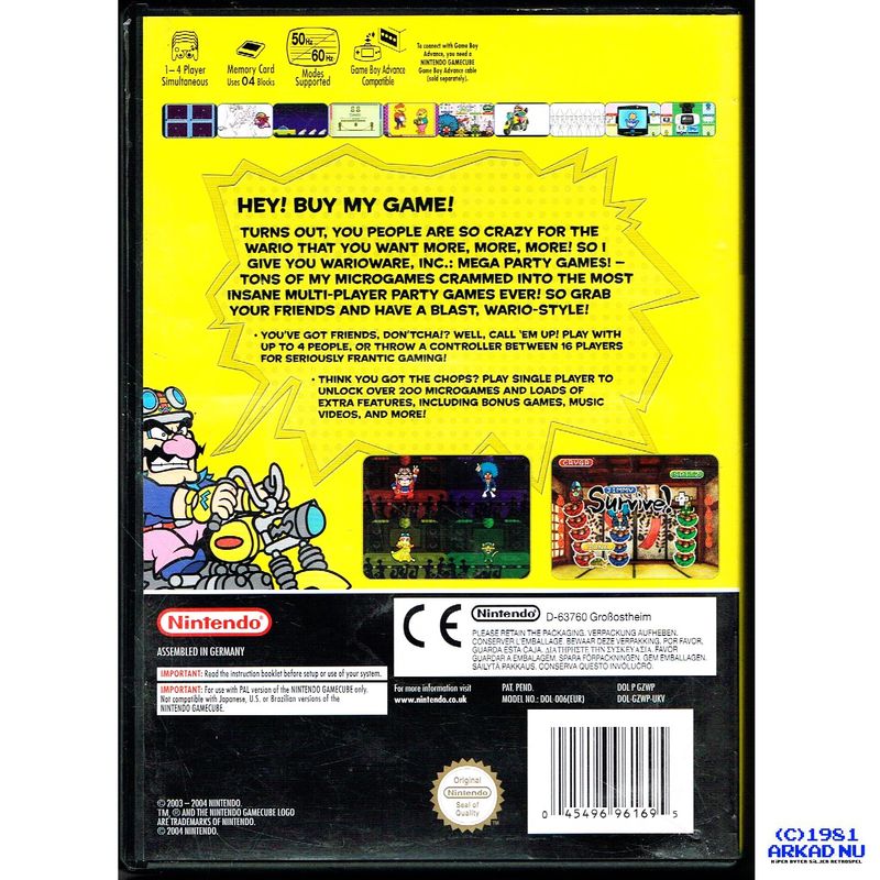 WARIOWARE INC MEGA PARTY GAME$ GAMECUBE