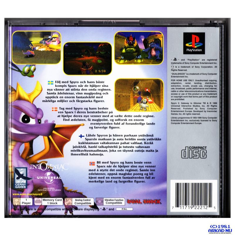 SPYRO 2 GATEWAY TO GLIMMER PS1