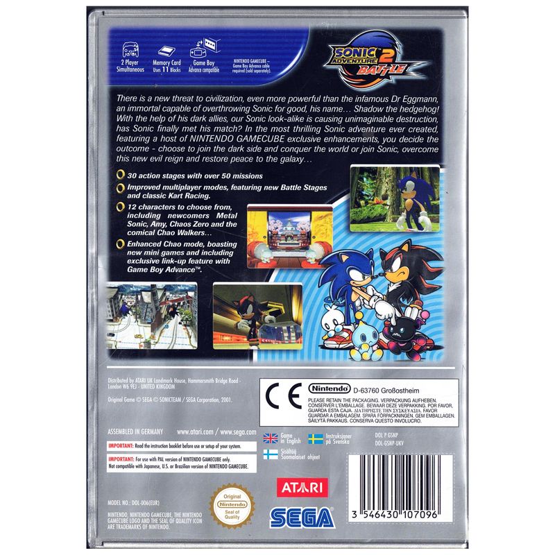 SONIC ADVENTURE 2 BATTLE GAMECUBE PLAYERS CHOICE