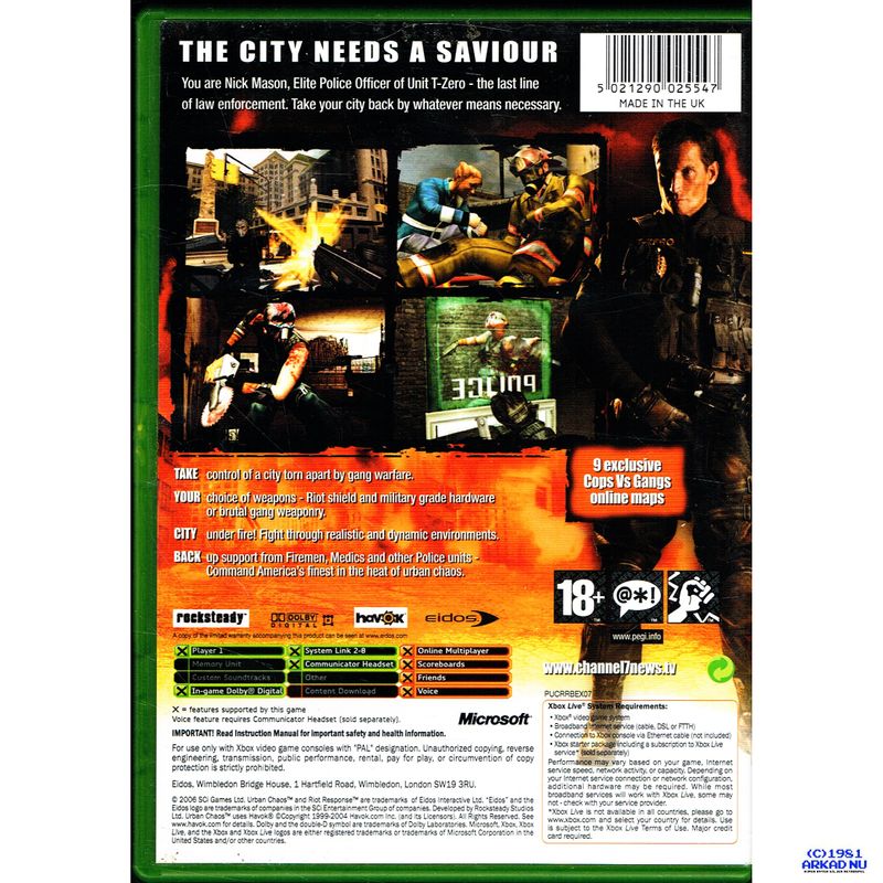 URBAN CHAOS RIOT RESPONSE XBOX