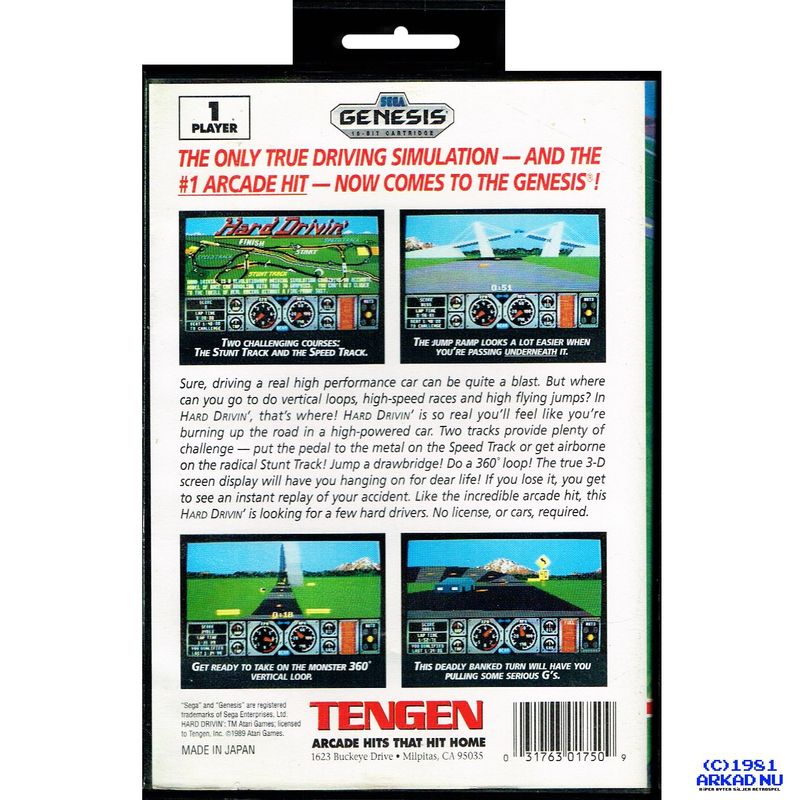 HARD DRIVING SEGA GENESIS / MEGADRIVE