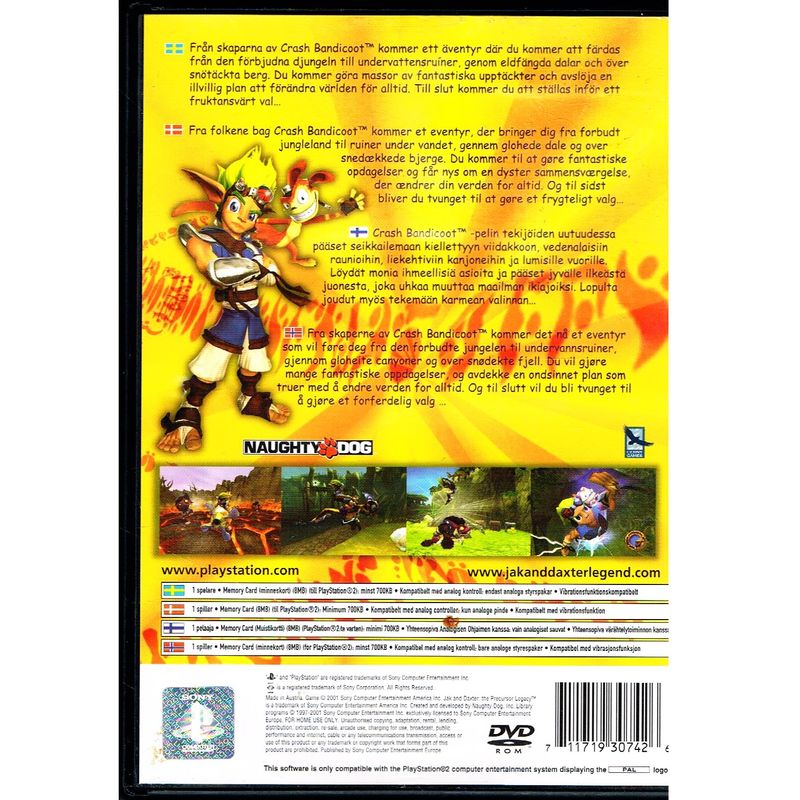 JAK AND DAXTER THE PRECURSOR LEGACY PS2